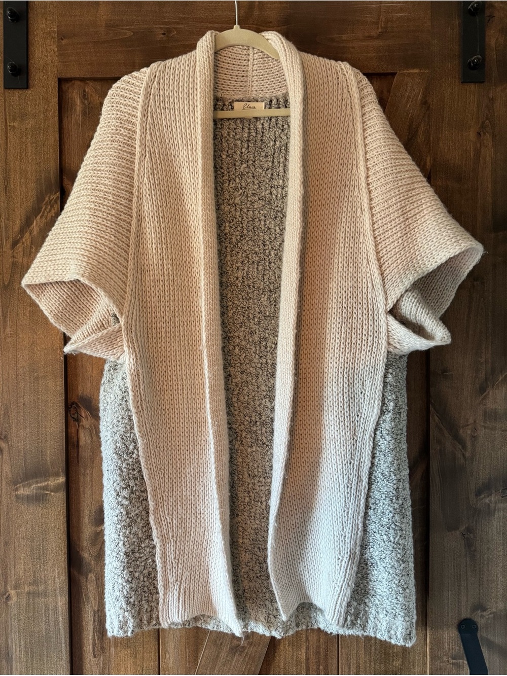 Elan Cream Open-Front Chunky Knit Shrug/Sweater - Like NEW!